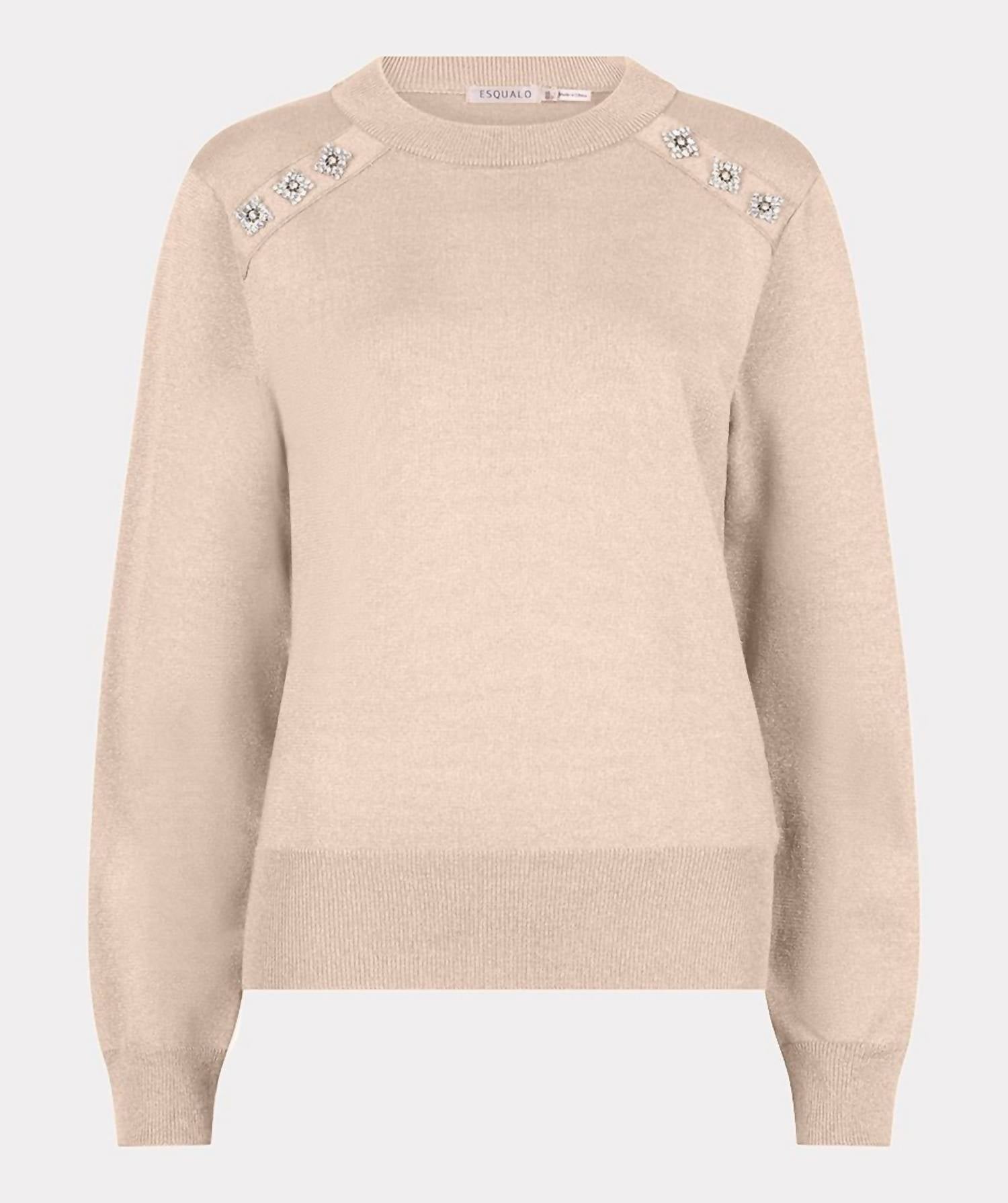 ESQUALO Женский свитер с круглым вырезом и люрексом, светло-серый
ESQUALO Женский свитер с круглым вырезом и люрексом, светло-серый