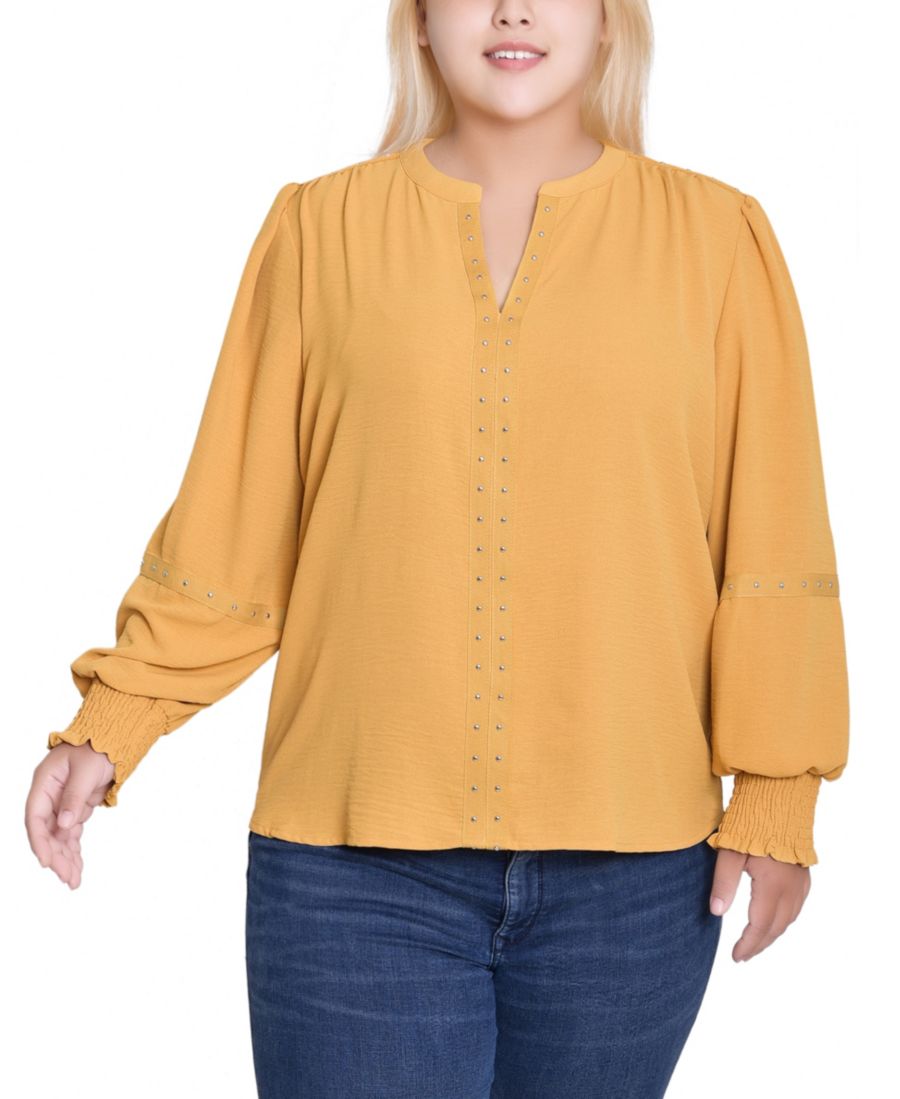 Женская блузка больших размеров с длинными рукавами и заклепками NY Collection, Mustard Gold
Женская блузка больших размеров с длинными рукавами и заклепками NY Collection, Mustard Gold