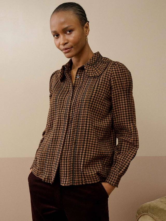 Блузка из мягкого хлопка в клетку Brora, Charcoal/Mocha
Блузка из мягкого хлопка в клетку Brora, Charcoal/Mocha