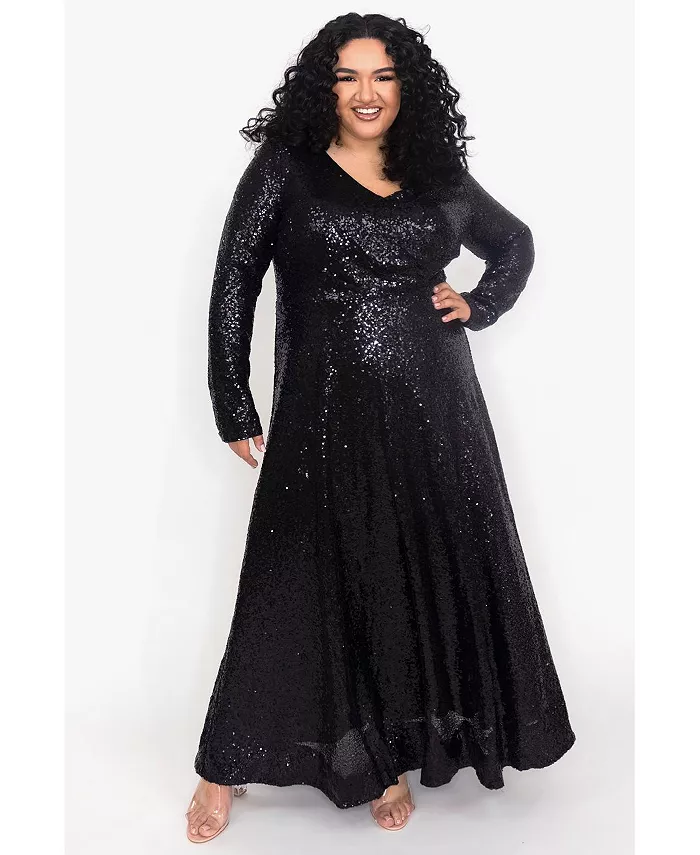 Женское вечернее платье с длинными рукавами и пайетками Celebrations by Sydney's Closet, черный
Женское вечернее платье с длинными рукавами и пайетками Celebrations by Sydney's Closet, черный