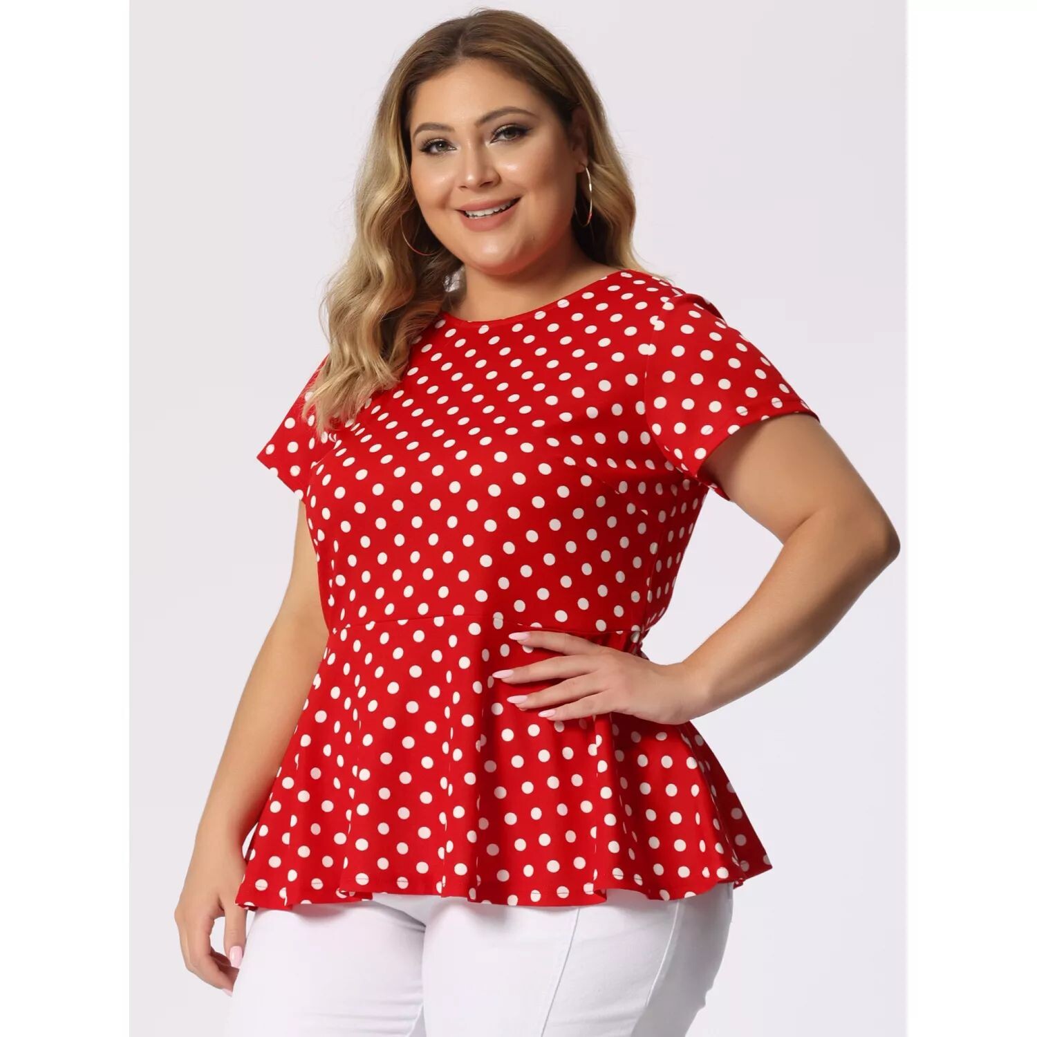 Женский летний топ больших размеров в горошек с короткими рукавами и баской Agnes Orinda, белый
Женский летний топ больших размеров в горошек с короткими рукавами и баской Agnes Orinda, белый