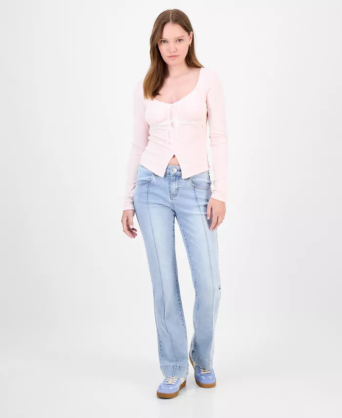 Джинсы-клеш с защипами и средней посадкой для юниоров Madden Girl, синий
Джинсы-клеш с защипами и средней посадкой для юниоров Madden Girl, синий