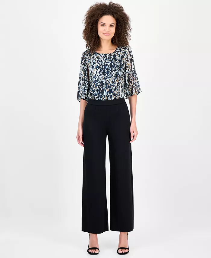 Женские трикотажные брюки широкого кроя Anne Klein, черный
Женские трикотажные брюки широкого кроя Anne Klein, черный