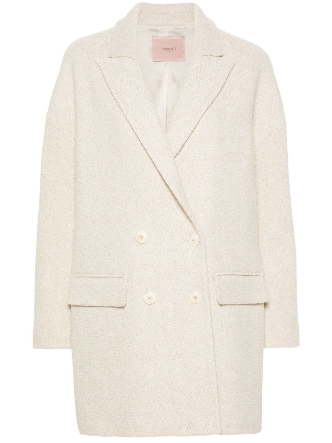 TWINSET пальто с люрексом, нейтральный цвет 
TWINSET пальто с люрексом, нейтральный цвет