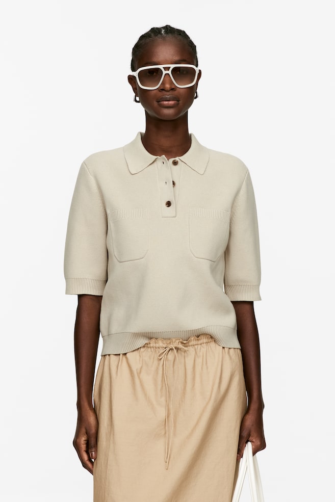 Рубашка-Поло из хлопка Arket, бежевый
Рубашка-Поло из хлопка Arket, бежевый
