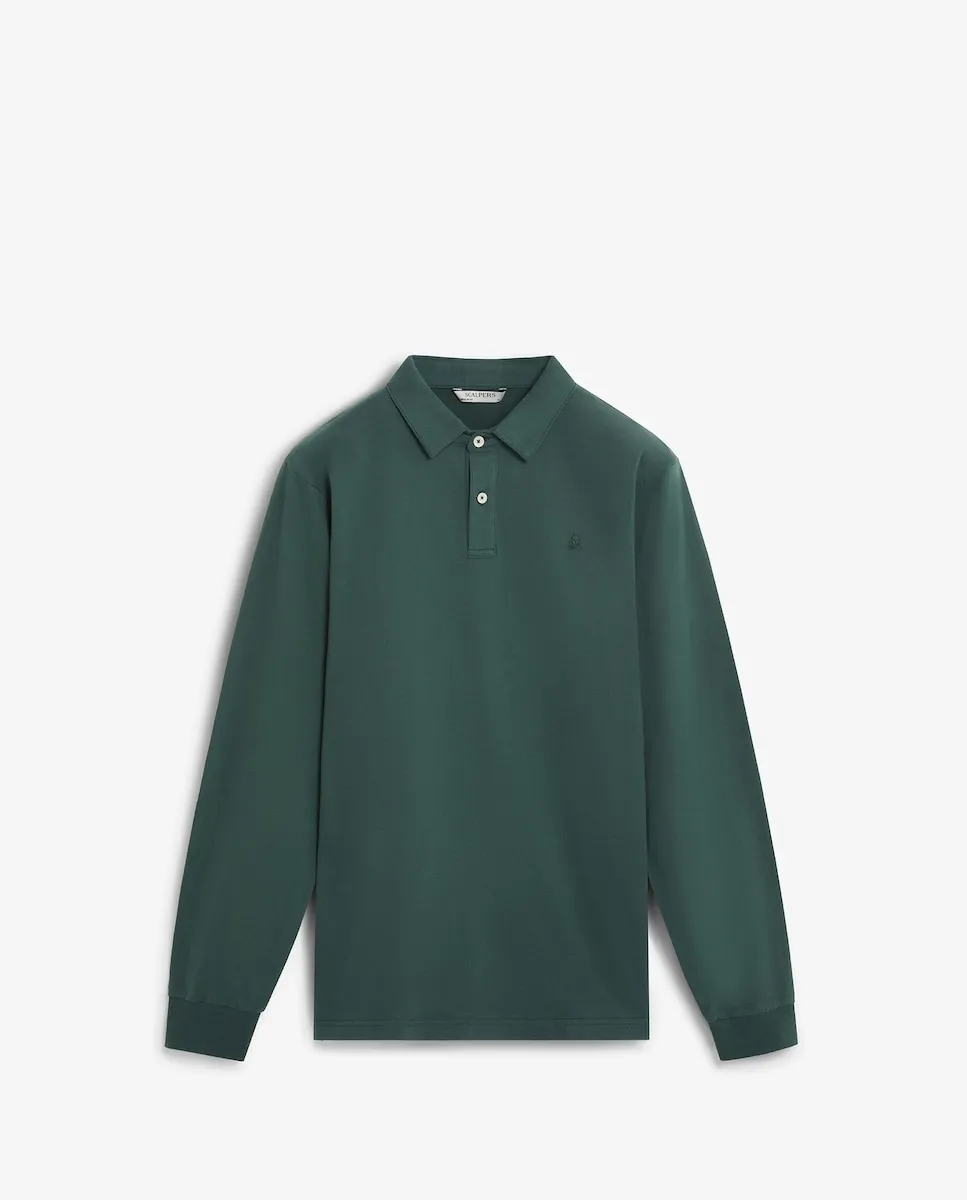 Мужская хлопковая рубашка-поло с длинным рукавом Scalpers, темно-зеленый
Мужская хлопковая рубашка-поло с длинным рукавом Scalpers, темно-зеленый