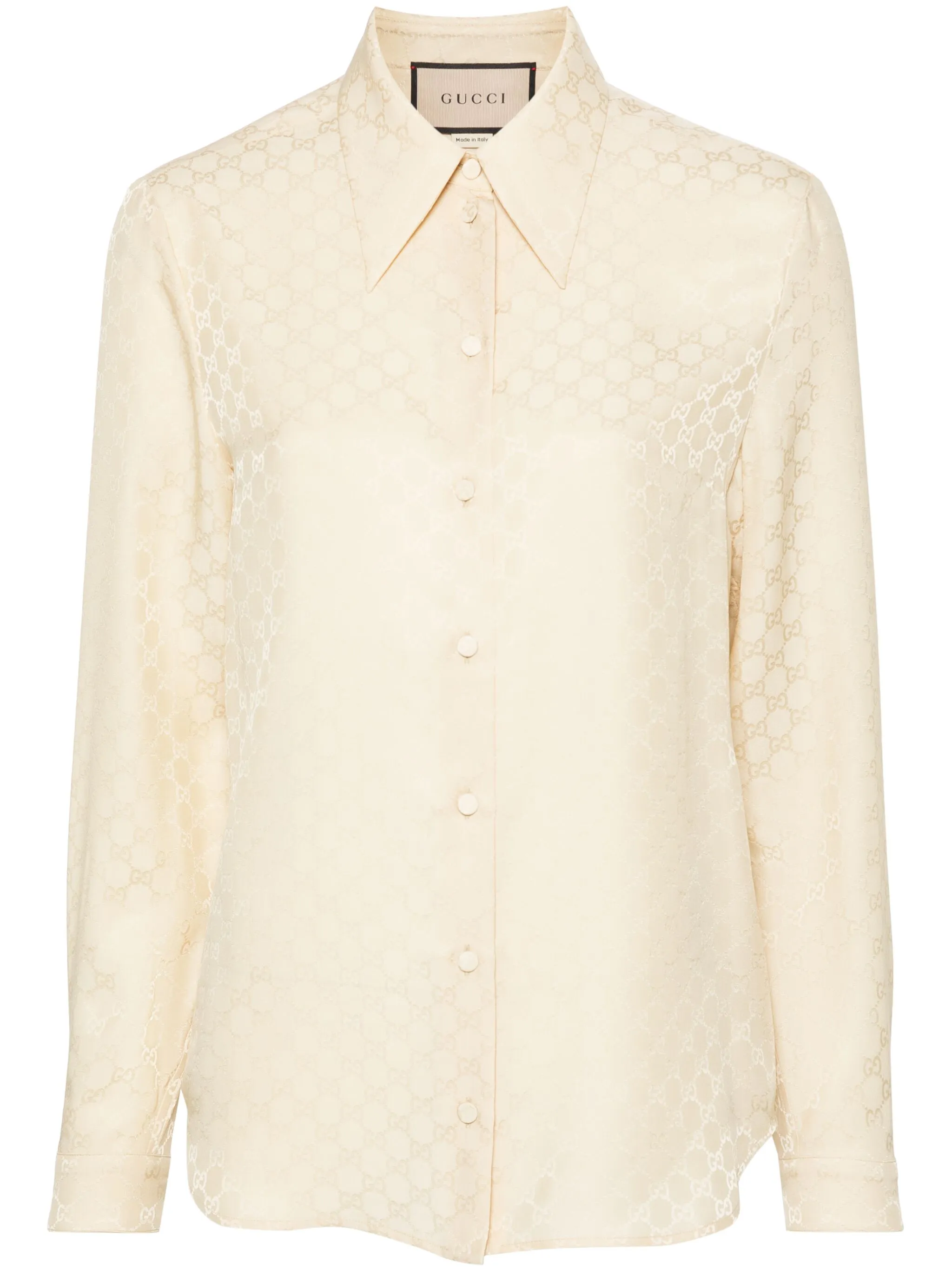 Шелковая рубашка с узором GG Supreme Gucci, кремовый
Шелковая рубашка с узором GG Supreme Gucci, кремовый