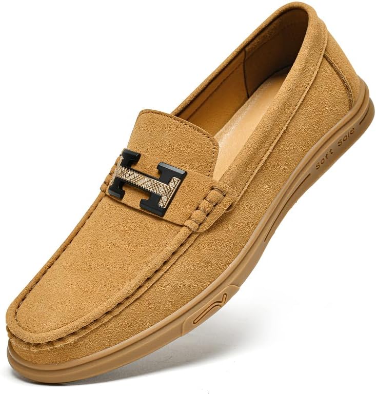 Мужские замшевые лоферы с металлической пряжкой, плоские, с круглым носком, без застежки, с мягкой подошвой, модные мокасины для вождения, комфортные офисные туфли-лодочки Meixi Mobile, Huang Zong
Мужские замшевые лоферы с металлической пряжкой, плоские, с круглым носком, без застежки, с мягкой подошвой, модные мокасины для вождения, комфортные офисные туфли-лодочки Meixi Mobile, Huang Zong
