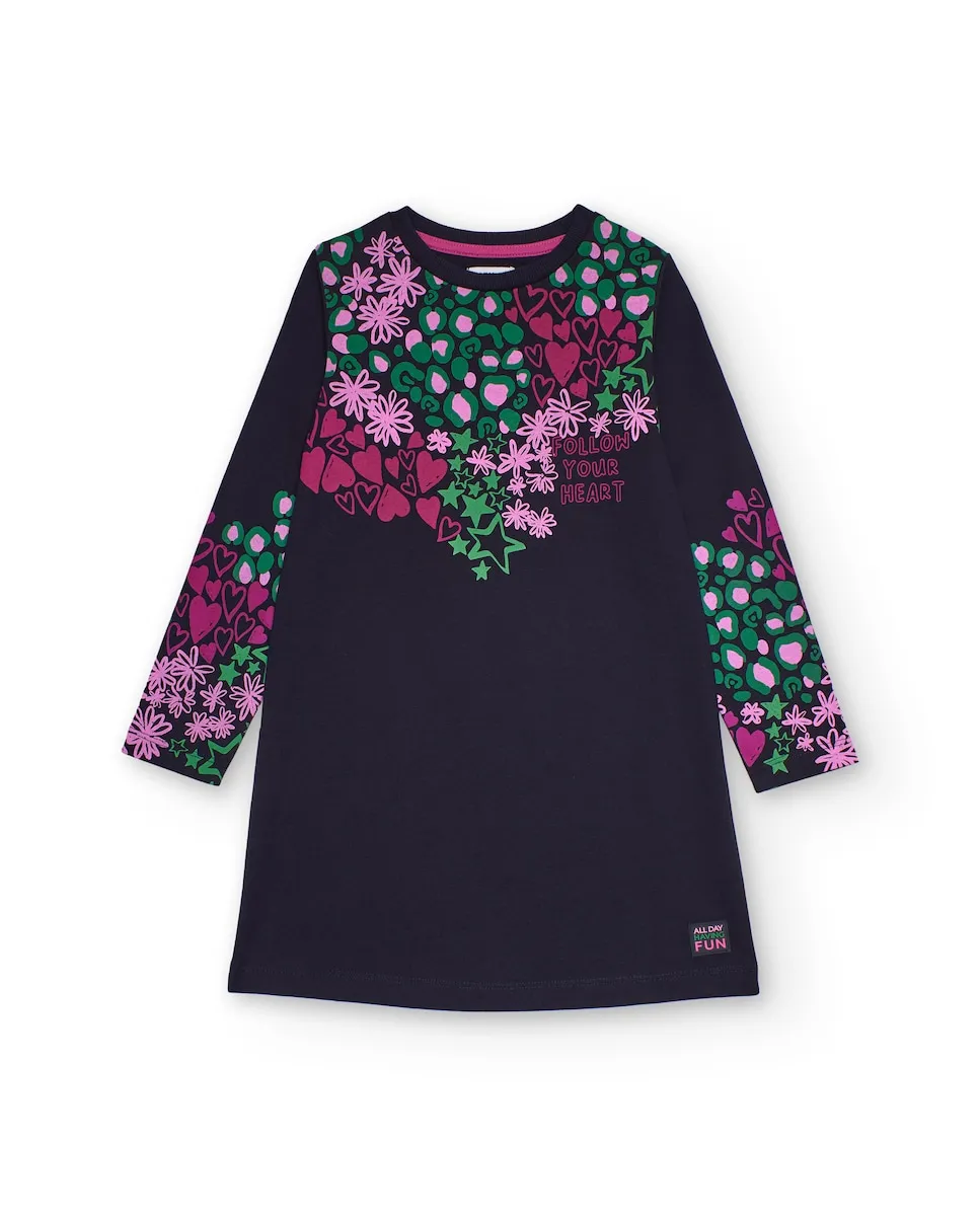 Платье темно-синего цвета с длинными рукавами и разноцветным принтом для девочки Tuc tuc
Платье темно-синего цвета с длинными рукавами и разноцветным принтом для девочки Tuc tuc