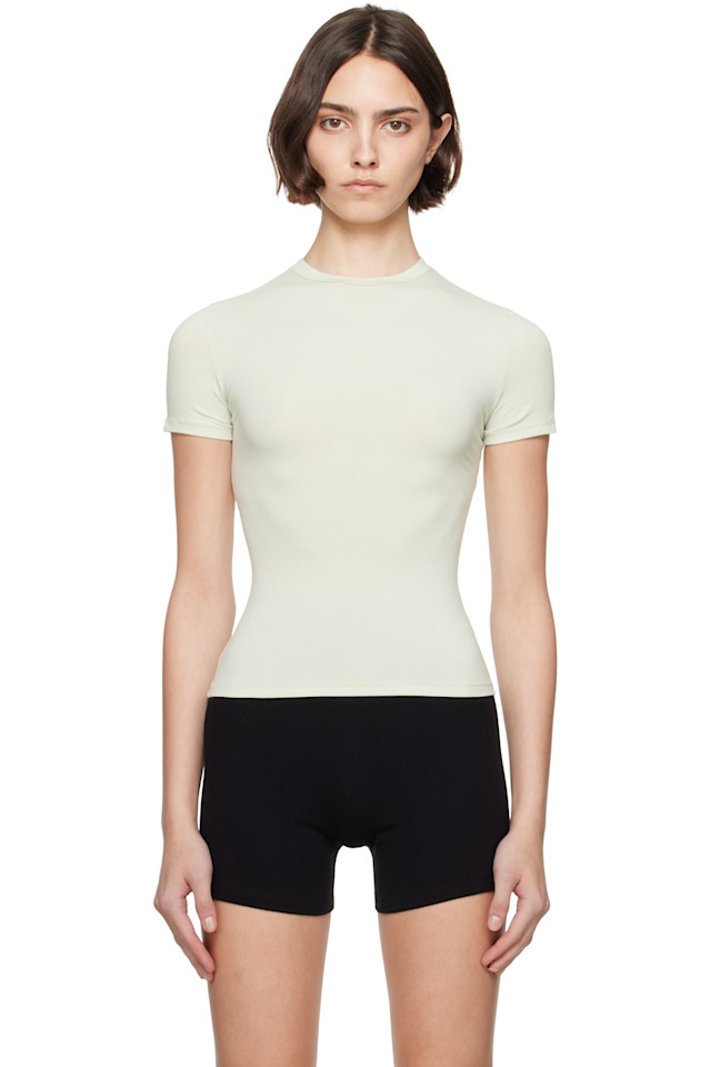 Хлопковая футболка из джерси Skims, цвет spearmint
Хлопковая футболка из джерси Skims, цвет spearmint