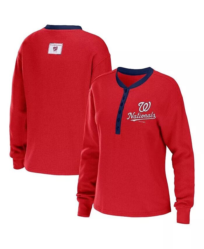 Женская красная футболка с длинным рукавом Washington Nationals Waffle Henley Wear By Erin Andrews
Женская красная футболка с длинным рукавом Washington Nationals Waffle Henley Wear By Erin Andrews