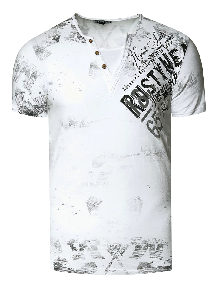 Футболка с V-образным вырезом, стираная отделка, боковой логотип, белый цвет Rusty Neal
Футболка с V-образным вырезом, стираная отделка, боковой логотип, белый цвет Rusty Neal