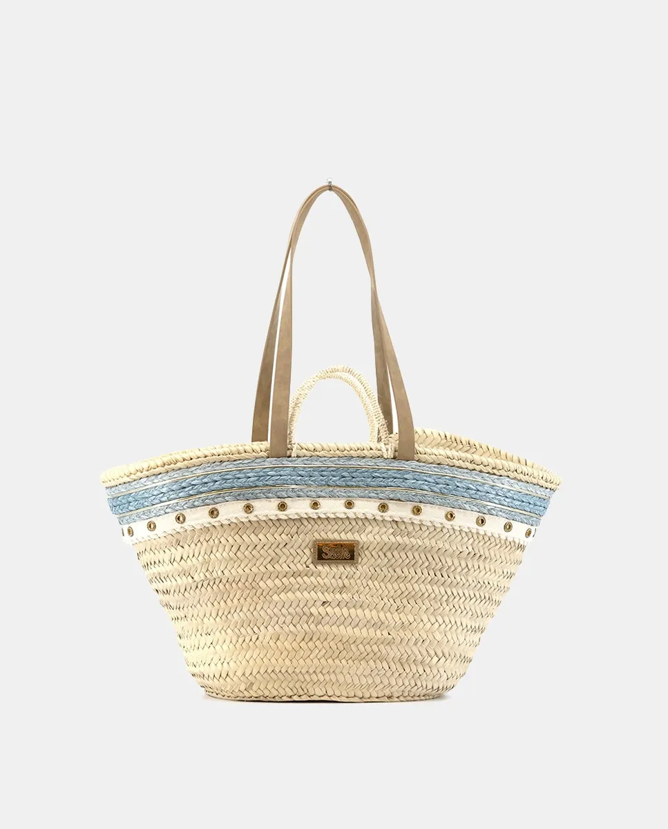 Средняя сумка-корзина из 8 витков натуральной пальмы в сочетании с люверсами и рафией Simó Sastre, синий
Средняя сумка-корзина из 8 витков натуральной пальмы в сочетании с люверсами и рафией Simó Sastre, синий