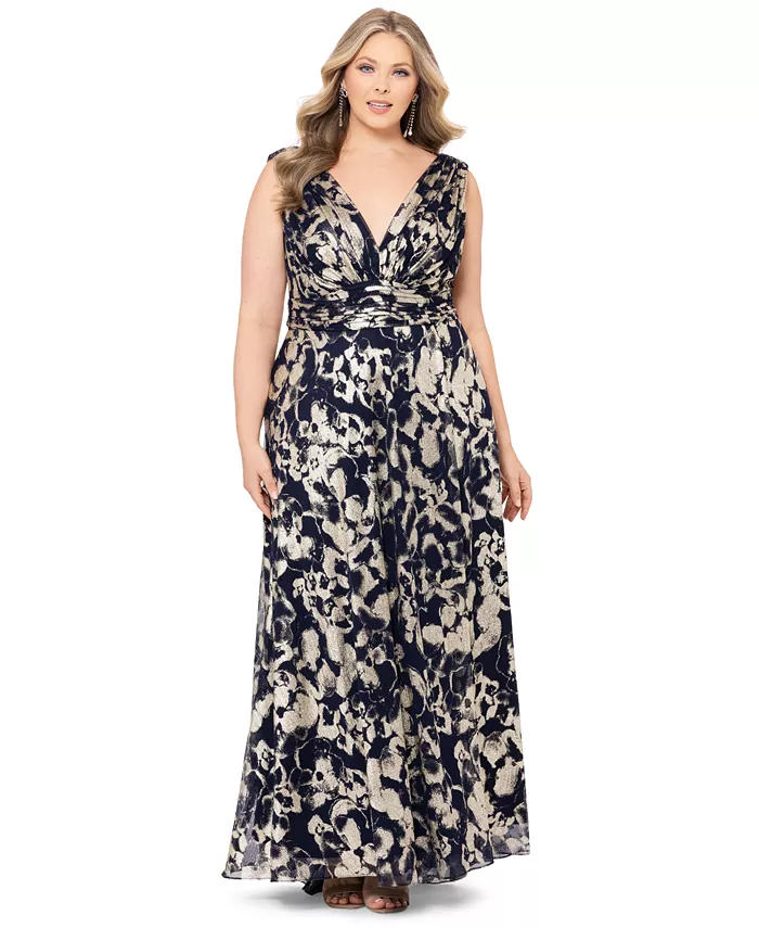 Платье Plus Size с металлическим принтом Betsy & Adam, синий
Платье Plus Size с металлическим принтом Betsy & Adam, синий