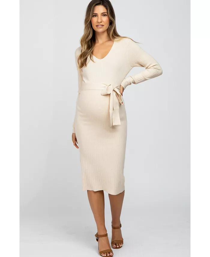 Платье-свитер миди бежевого цвета для беременных с завязкой спереди Pinkblush, коричневый/бежевый
Платье-свитер миди бежевого цвета для беременных с завязкой спереди Pinkblush, коричневый/бежевый