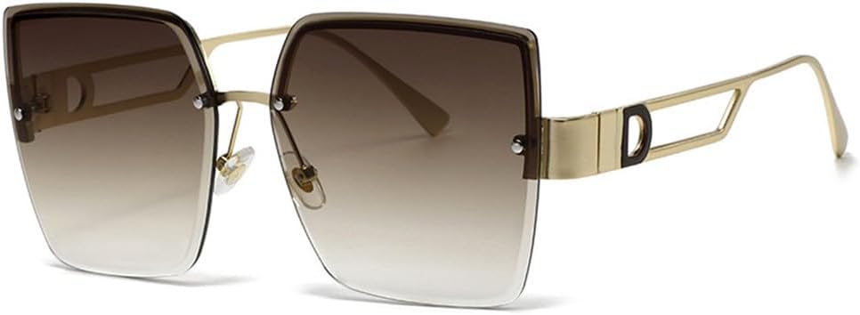 Женские солнцезащитные очки с градиентным покрытием, без оправы; мужские солнцезащитные очки D-образной формы в стиле ретро, защита от УФ-излучения UV400 generic, Gold Brown
Женские солнцезащитные очки с градиентным покрытием, без оправы; мужские солнцезащитные очки D-образной формы в стиле ретро, защита от УФ-излучения UV400 generic, Gold Brown