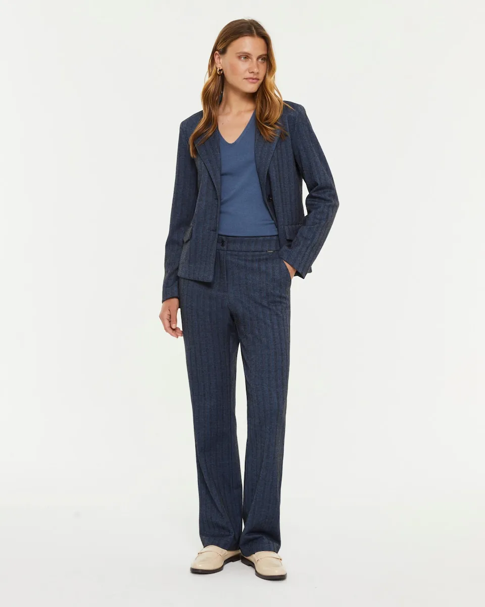 Женские прямые брюки из фантазийной ткани ёлочкой Paz Torras, синий
Женские прямые брюки из фантазийной ткани ёлочкой Paz Torras, синий