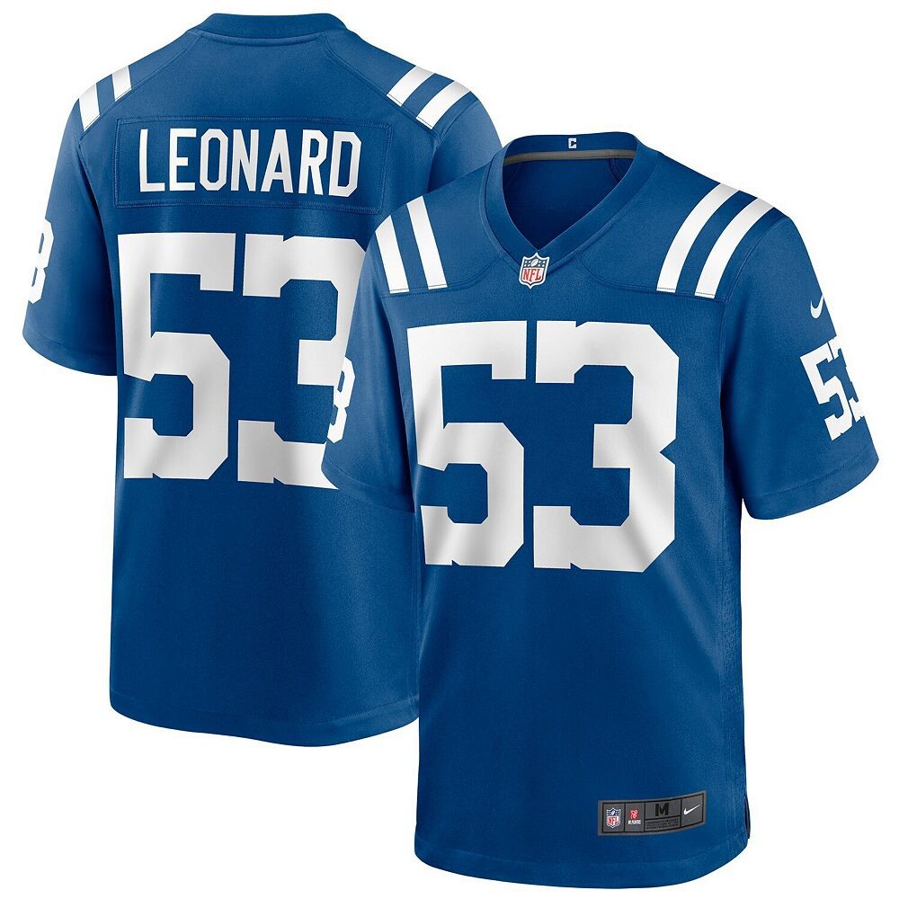Мужское джерси Nike Shaquille Leonard Royal Indianapolis Colts Game Player, цвет Clt Blue
Мужское джерси Nike Shaquille Leonard Royal Indianapolis Colts Game Player, цвет Clt Blue