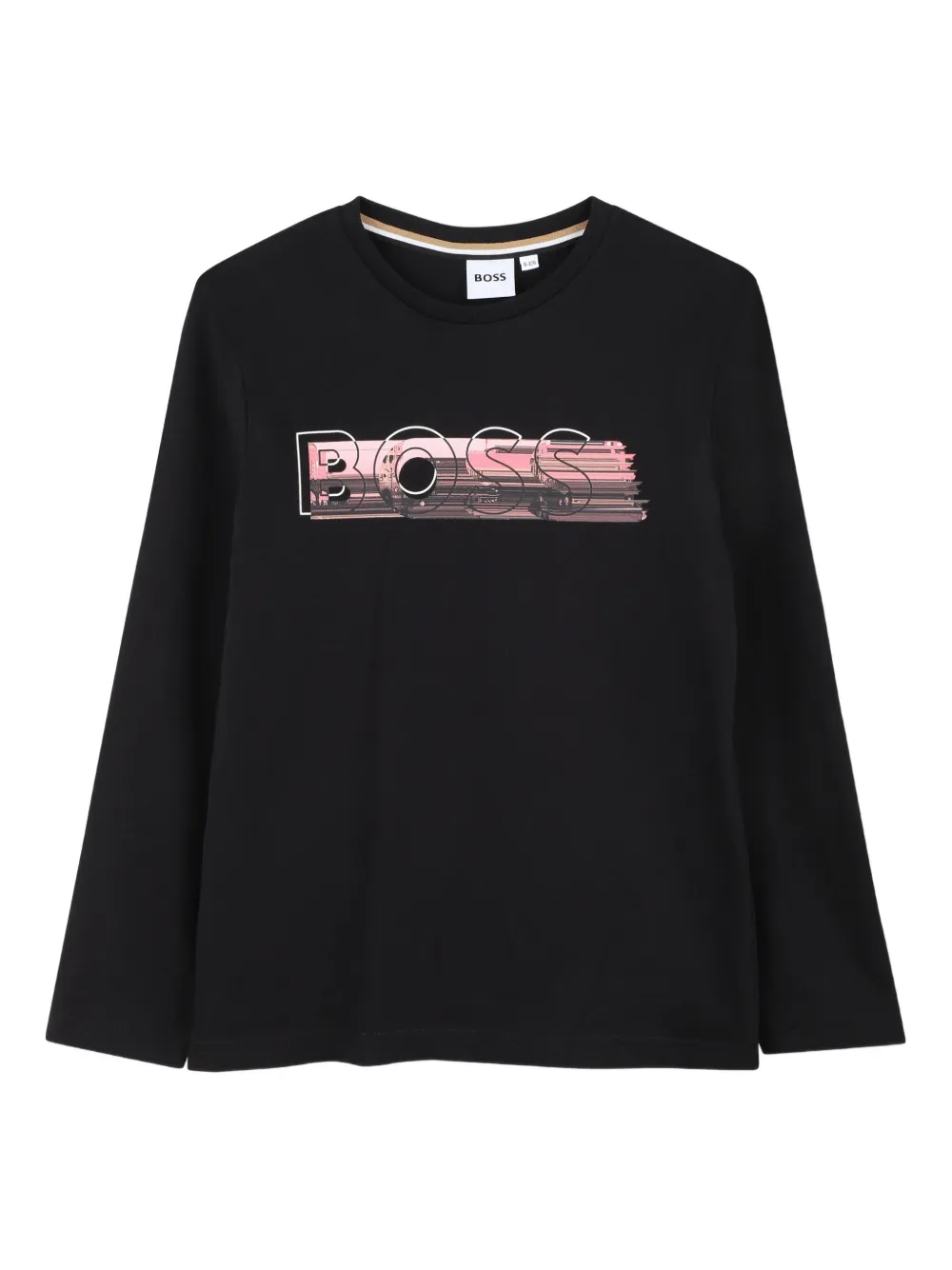 Лонгслив с логотипом BOSS Kidswear, черный 
Лонгслив с логотипом BOSS Kidswear, черный