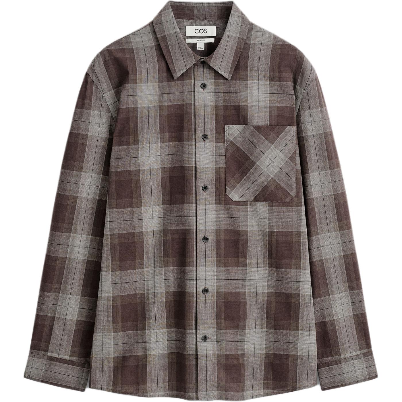 COS Рубашка мужская коричневая/в клетку с лацканом Moderate
COS Рубашка мужская коричневая/в клетку с лацканом Moderate