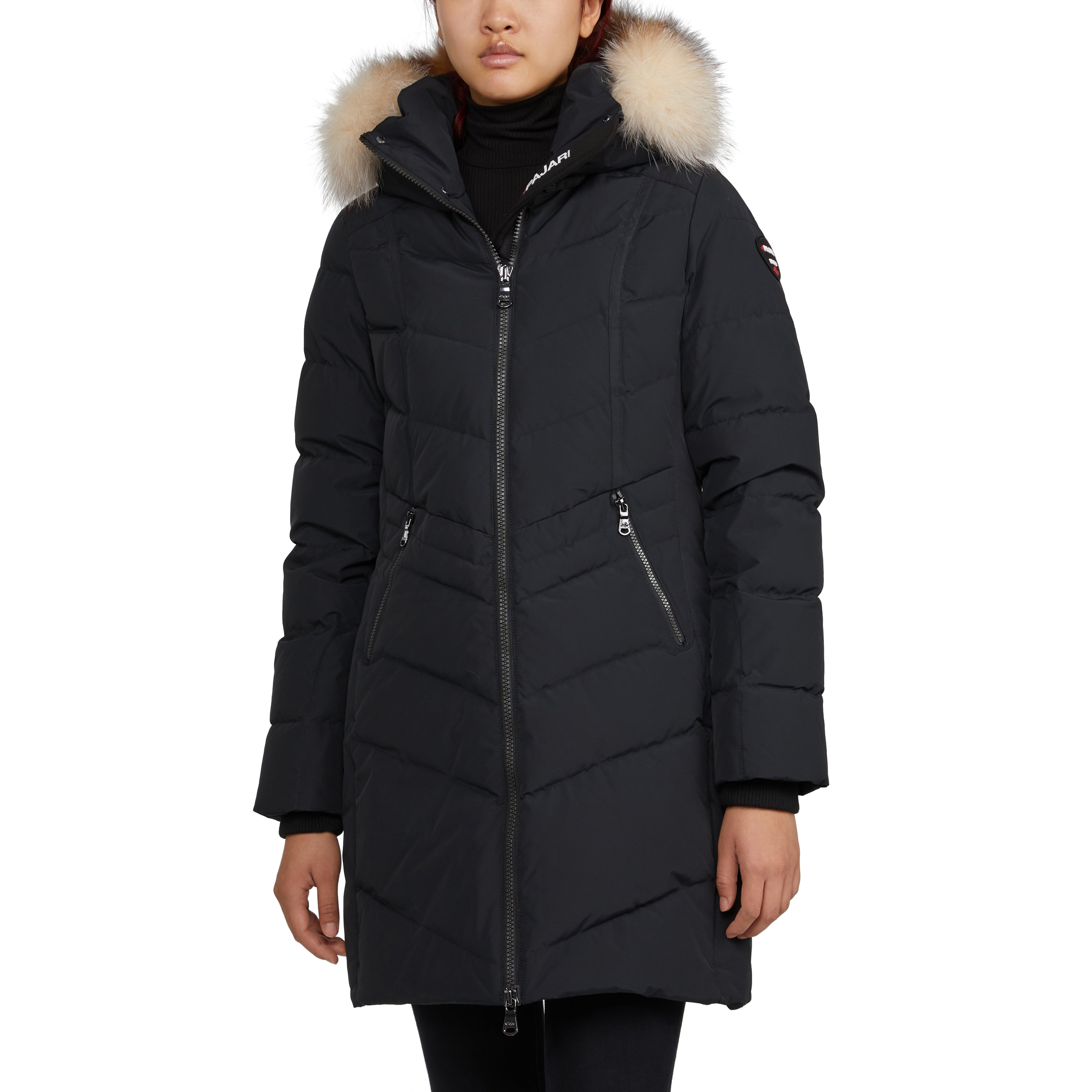 Женская стеганая куртка Pajar с шевронным узором и съемным меховым капюшоном Pajar, Black/Crystal
Женская стеганая куртка Pajar с шевронным узором и съемным меховым капюшоном Pajar, Black/Crystal