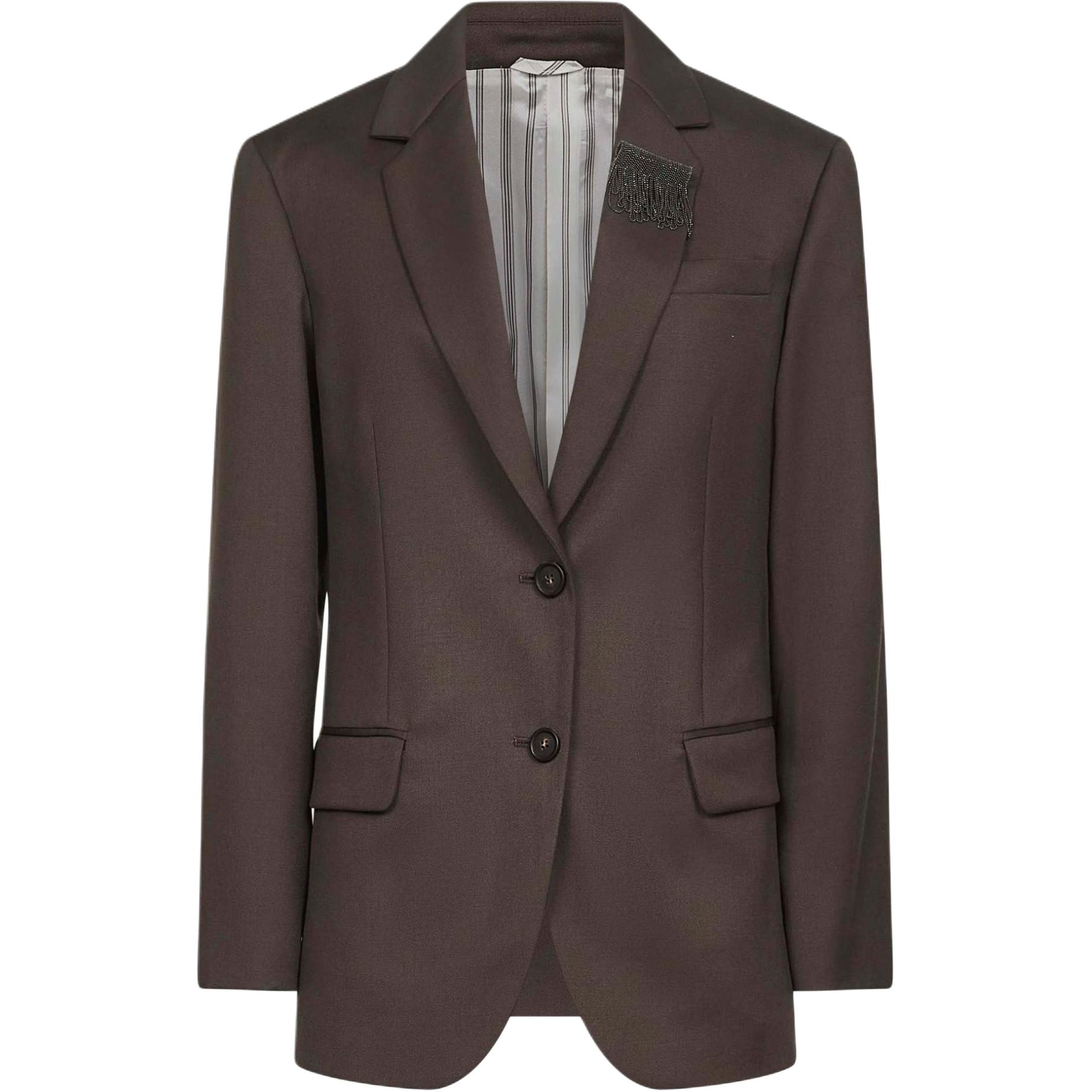 Однобортный блейзер Brunello Cucinelli, коричневый
Однобортный блейзер Brunello Cucinelli, коричневый