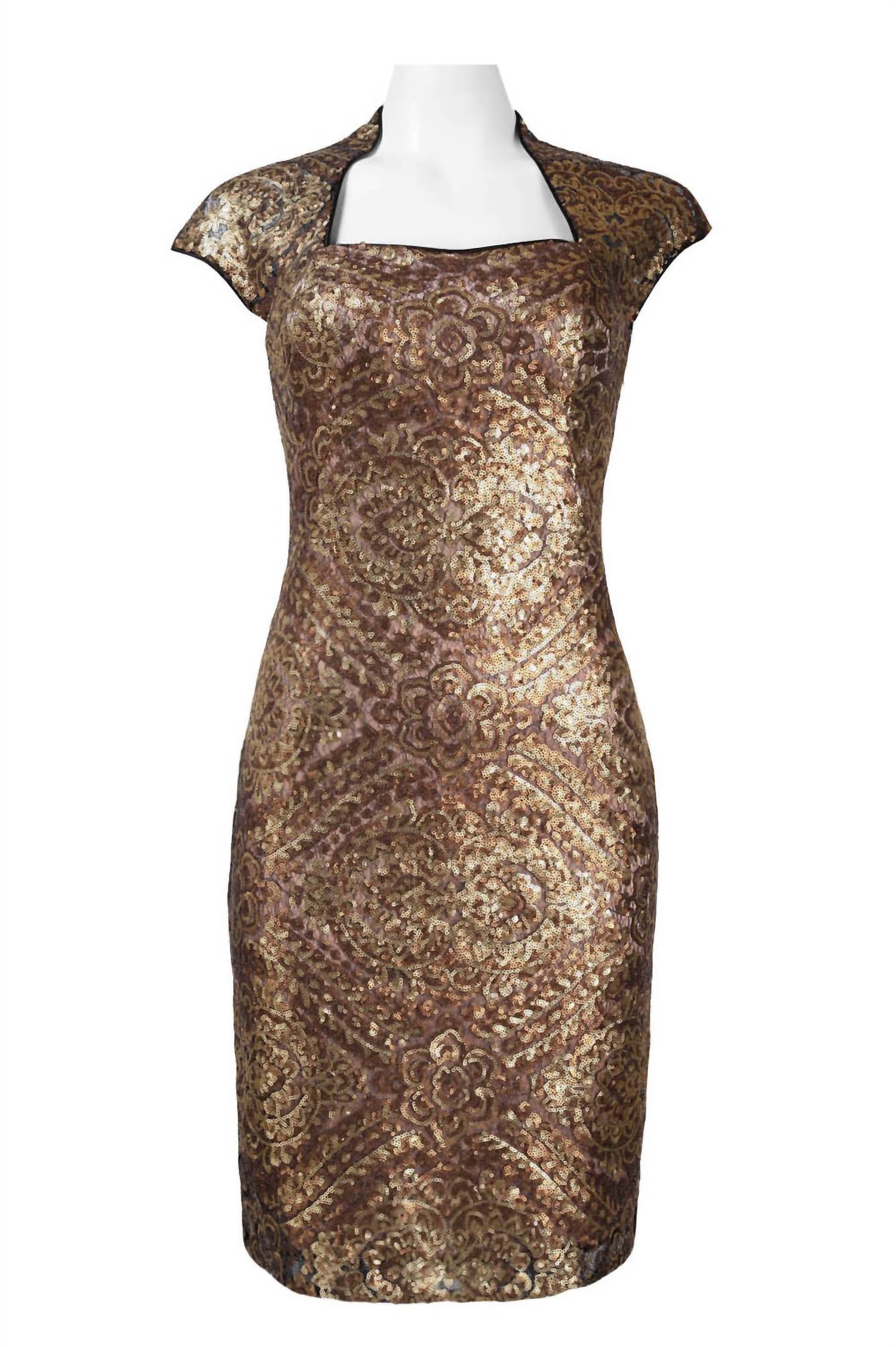 Платье в стиле королевы Анны с пайетками и вырезом на шее цвета меди Suewong, цвет copper
Платье в стиле королевы Анны с пайетками и вырезом на шее цвета меди Suewong, цвет copper