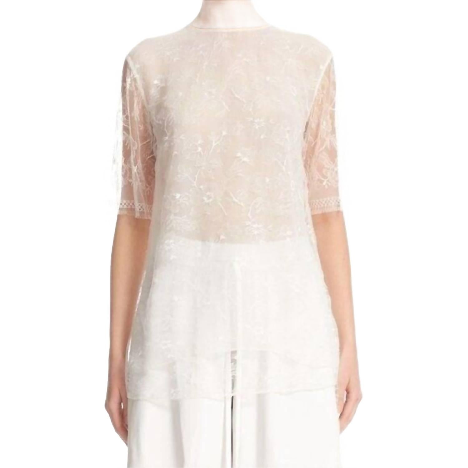 Белая полупрозрачная туника с цветочным кружевом Adam Lippes
Белая полупрозрачная туника с цветочным кружевом Adam Lippes