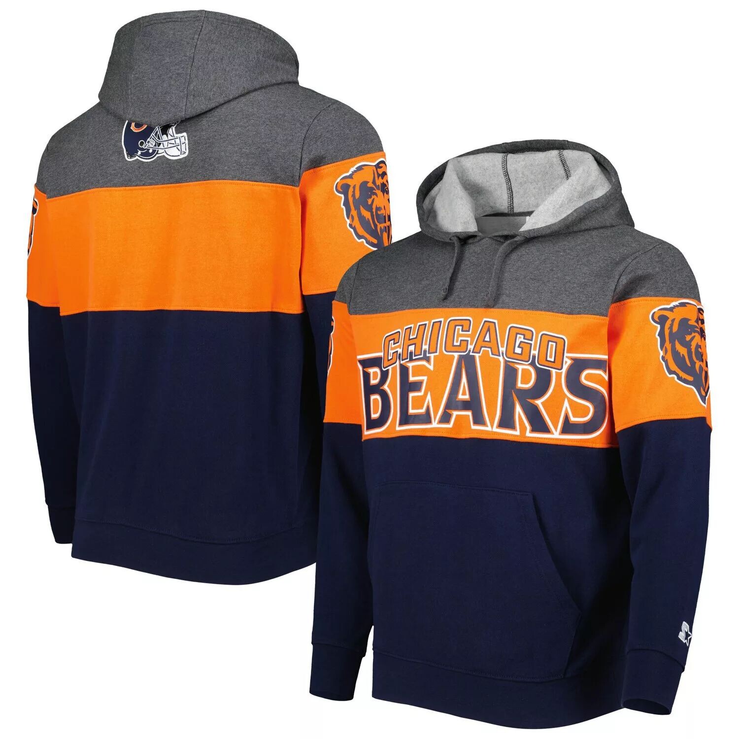 Мужской пуловер с капюшоном темно-синего/хизерового цвета Chicago Bears Extreme Starter, Синий, Мужской пуловер с капюшоном темно-синего/хизерового цвета Chicago Bears Extreme Starter 
Мужской пуловер с капюшоном темно-синего/хизерового цвета Chicago Bears Extreme Starter, Синий, Мужской пуловер с капюшоном темно-синего/хизерового цвета Chicago Bears Extreme Starter