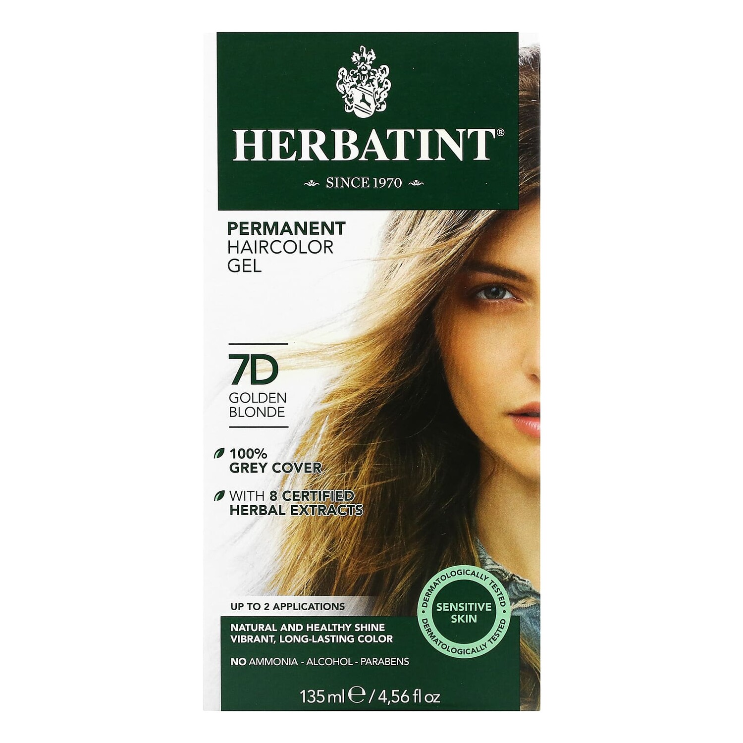 Herbatint Permanent Haircolor Gel 7D Golden Blonde 4.56 fl oz (135 ml)
Herbatint Permanent Haircolor Gel 7D Golden Blonde 4.56 fl oz (135 ml)
