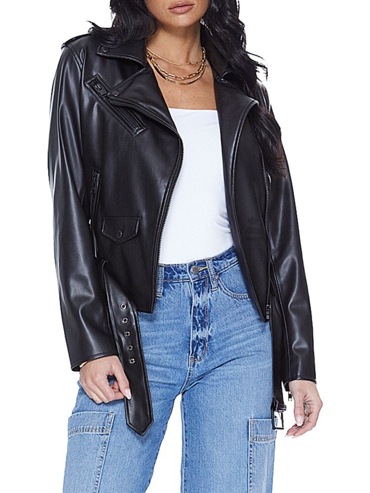 Байкерская куртка из искусственной кожи с поясом Blue Revival, черный
Байкерская куртка из искусственной кожи с поясом Blue Revival, черный