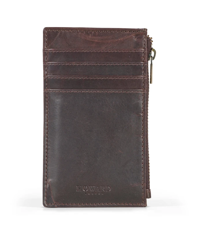 Кошелек для карточек из темной кожи Howard London, коричневый 
Кошелек для карточек из темной кожи Howard London, коричневый