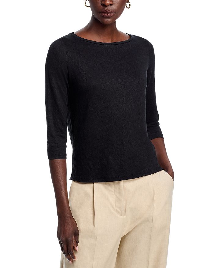 Топ с лодочкой и рукавом три четверти Majestic Filatures, черный
Топ с лодочкой и рукавом три четверти Majestic Filatures, черный