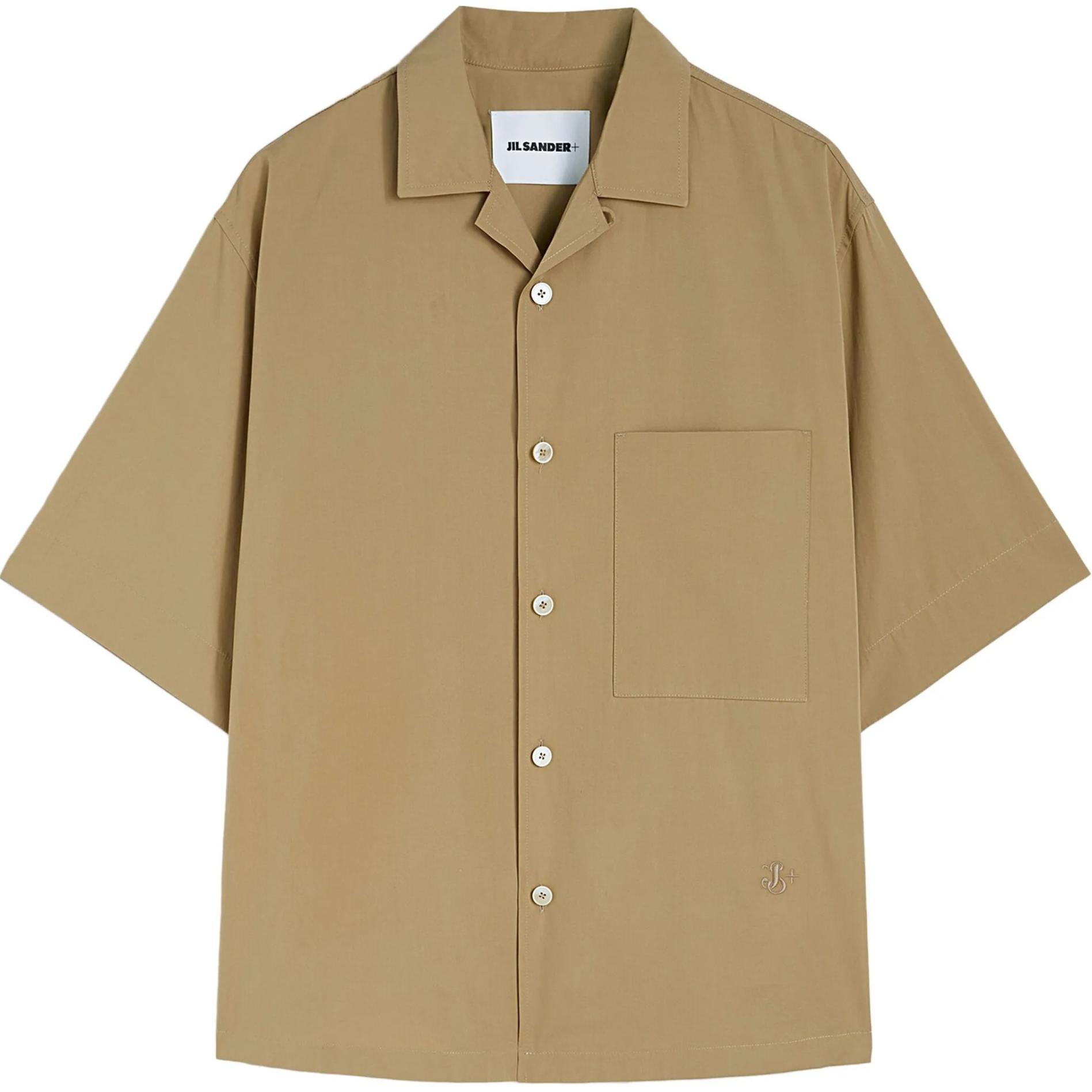 Хлопковая рубашка с коротким рукавом JIL SANDER, коричневый
Хлопковая рубашка с коротким рукавом JIL SANDER, коричневый