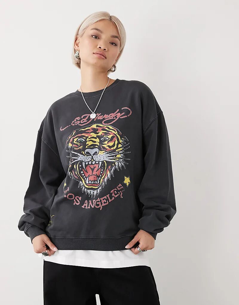 Толстовка Ed Hardy с тигровым принтом и круглым вырезом, черная
Толстовка Ed Hardy с тигровым принтом и круглым вырезом, черная