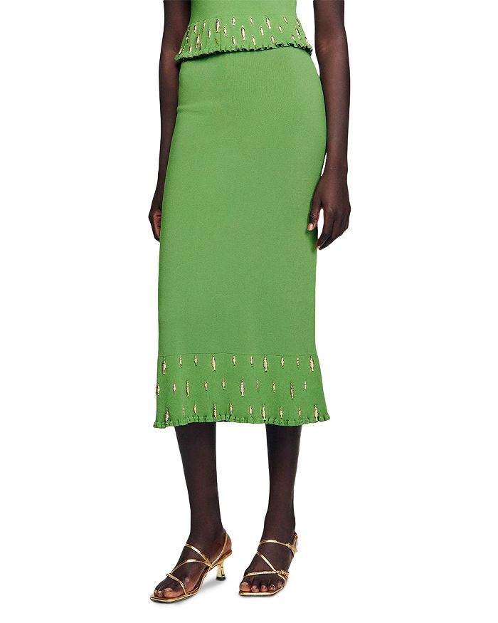 Юбка миди с декоративными украшениями Charm Sandro, зеленый
Юбка миди с декоративными украшениями Charm Sandro, зеленый