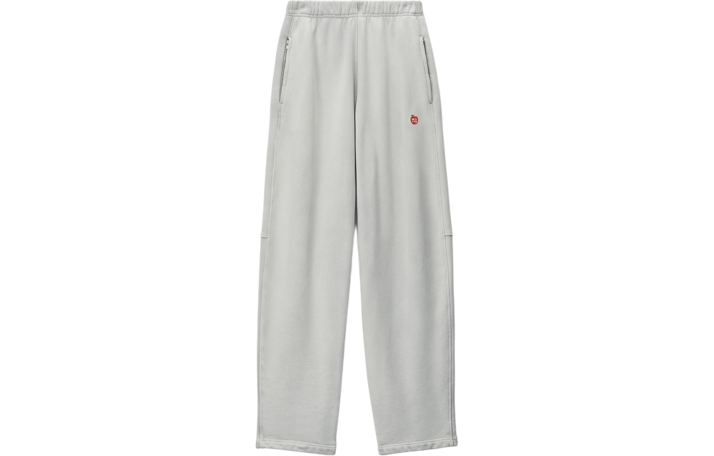 Серые хлопковые спортивные брюки с логотипом Alexander Wang 
Серые хлопковые спортивные брюки с логотипом Alexander Wang