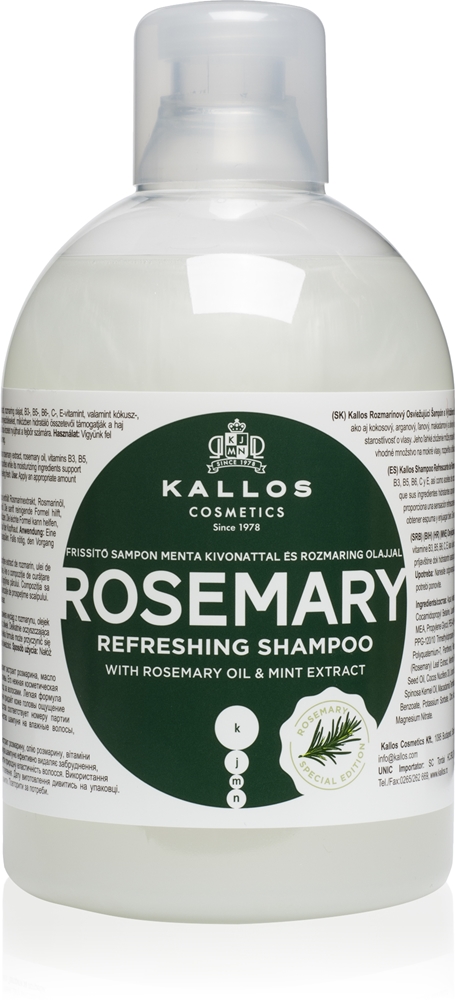 Профессиональный очищающий шампунь с розмарином Kjmn Kallos, 1000 мл
Профессиональный очищающий шампунь с розмарином Kjmn Kallos, 1000 мл