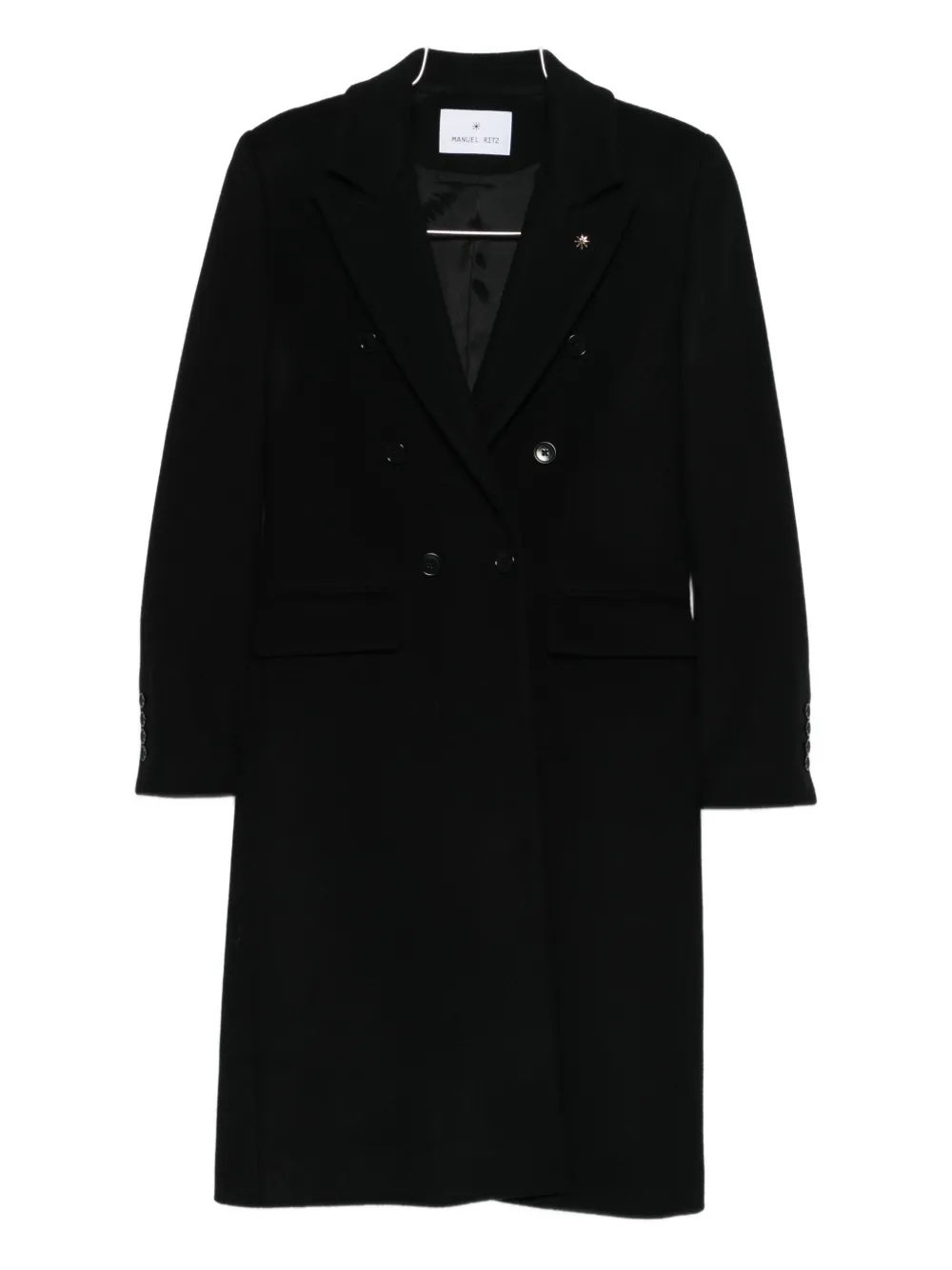 Двубортное пальто из шерстяной смеси Manuel Ritz, черный 
Двубортное пальто из шерстяной смеси Manuel Ritz, черный