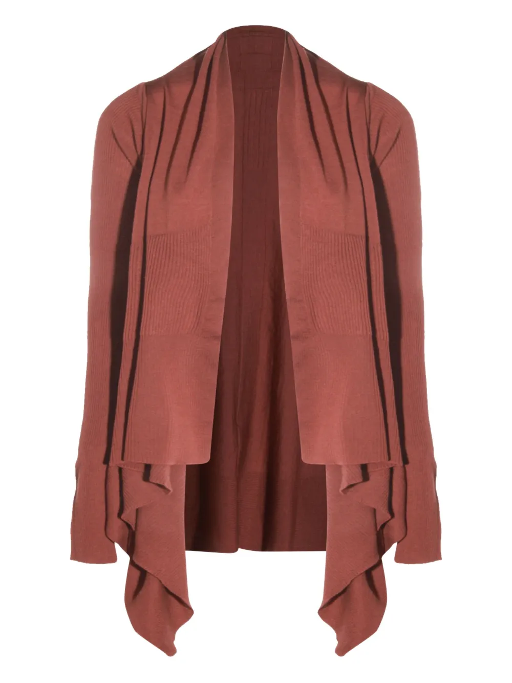 Кардиган асимметричного кроя в рубчик Rick Owens, коричневый
Кардиган асимметричного кроя в рубчик Rick Owens, коричневый