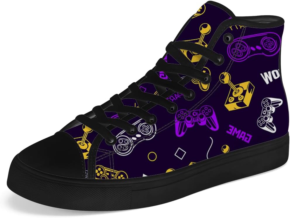 Высокие кеды из холщовой ткани с игровым дизайном для мужчин и женщин, высокие кроссовки на шнуровке, повседневная обувь, подарок для парня или девушки Chebing, желтый
Высокие кеды из холщовой ткани с игровым дизайном для мужчин и женщин, высокие кроссовки на шнуровке, повседневная обувь, подарок для парня или девушки Chebing, желтый