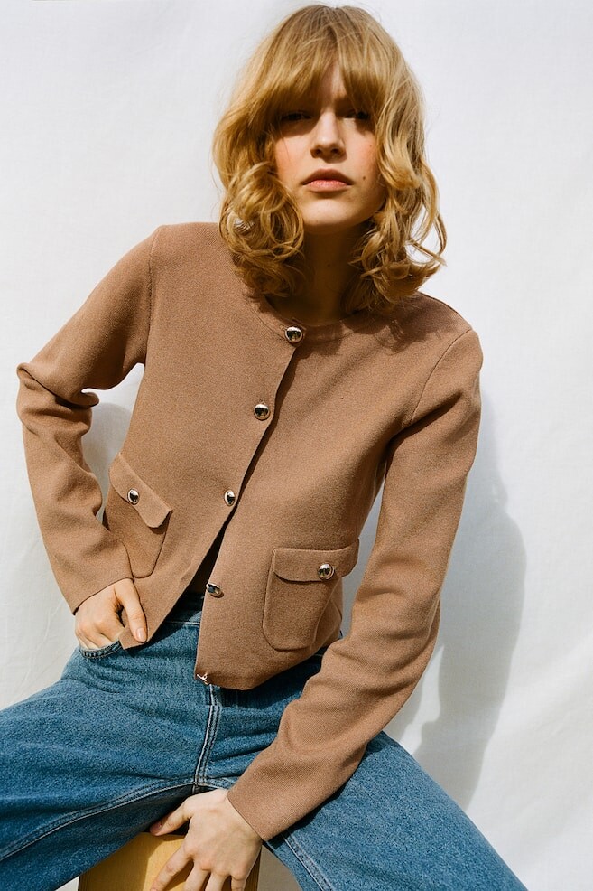 Кардиган с карманами H&M, бежевый
Кардиган с карманами H&M, бежевый