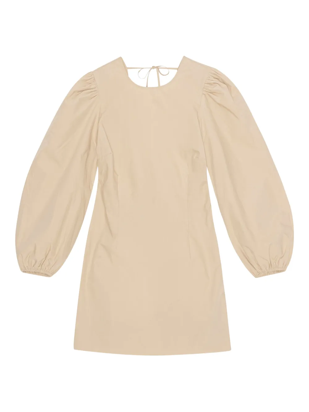 Платье мини с объемными рукавами и завязками Ganni, нейтральный
Платье мини с объемными рукавами и завязками Ganni, нейтральный