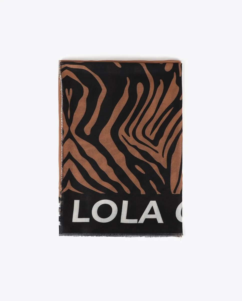 Шарф зебровый принт и однотонный Lola Casademunt, коричневый
Шарф зебровый принт и однотонный Lola Casademunt, коричневый