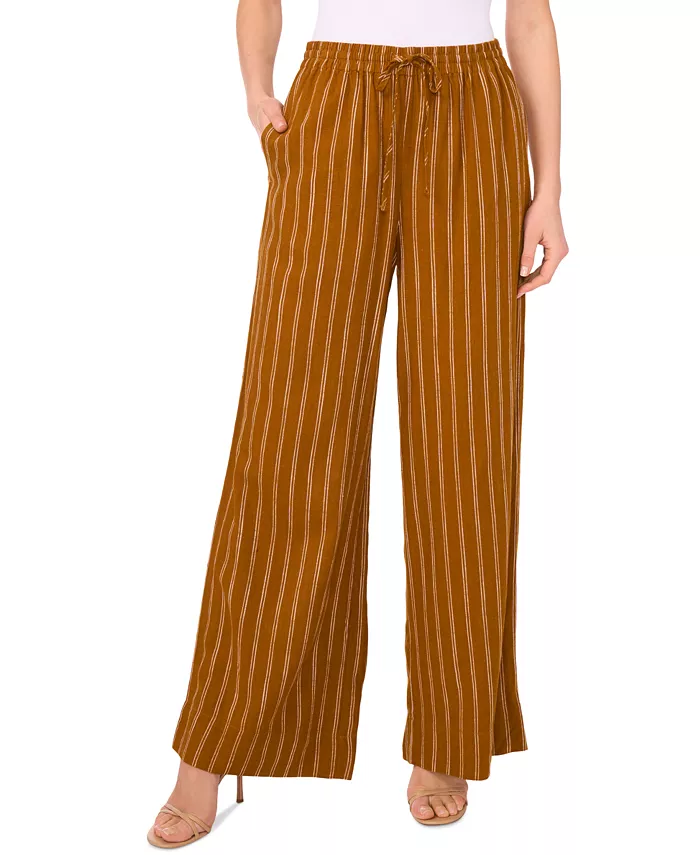 Женские полосатые брюки с завязками на талии и широкими штанинами 1.STATE, желтый
Женские полосатые брюки с завязками на талии и широкими штанинами 1.STATE, желтый