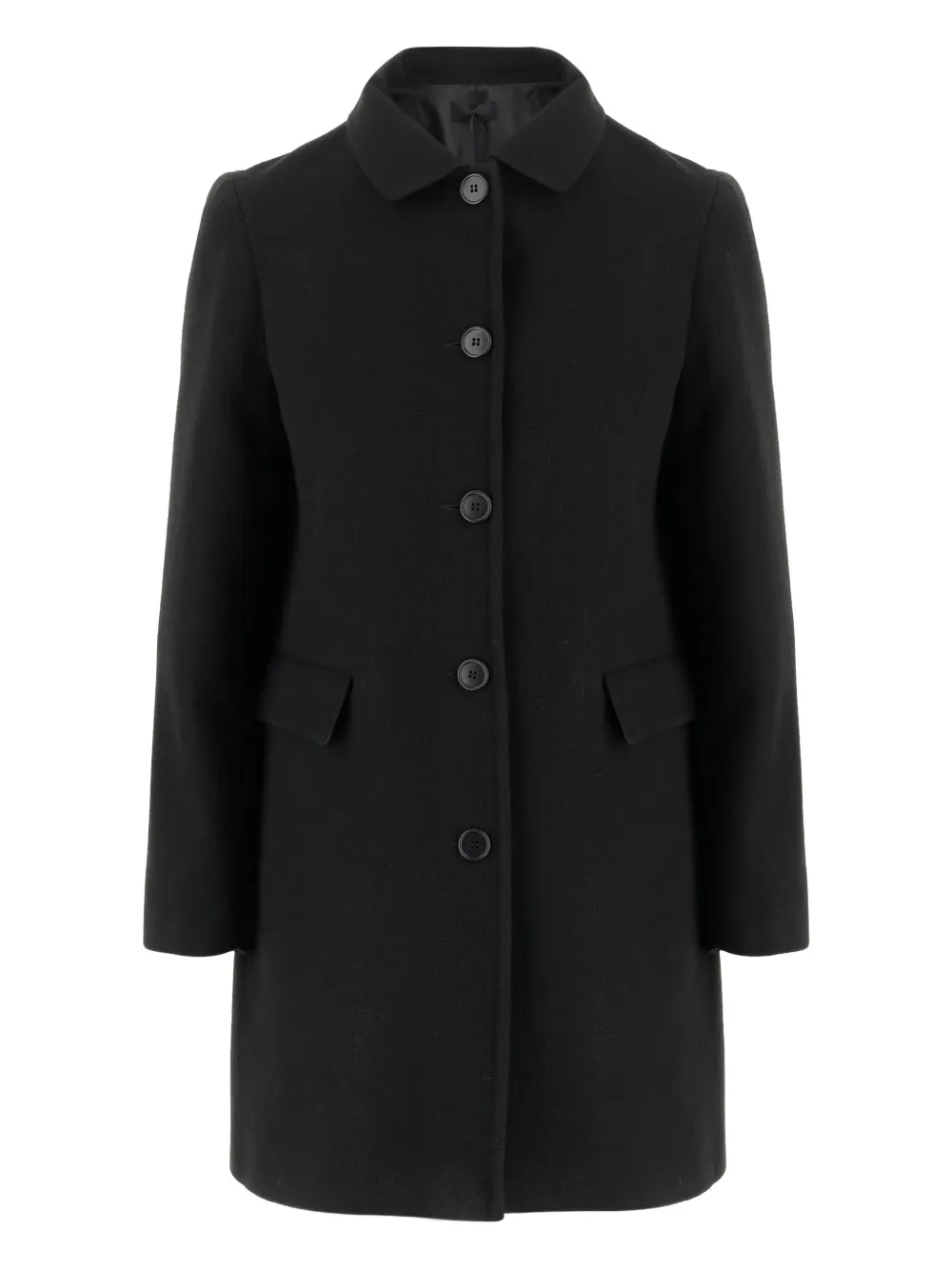 Однобортное пальто на пуговицах F.It, черный 
Однобортное пальто на пуговицах F.It, черный