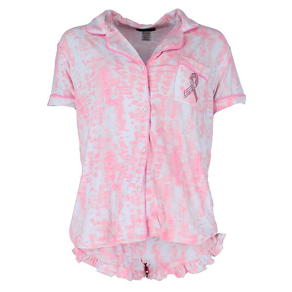 Женский комплект с коротким рукавом и шортами в технике тай-дай с розовой лентой Not A Morning Person
Женский комплект с коротким рукавом и шортами в технике тай-дай с розовой лентой Not A Morning Person