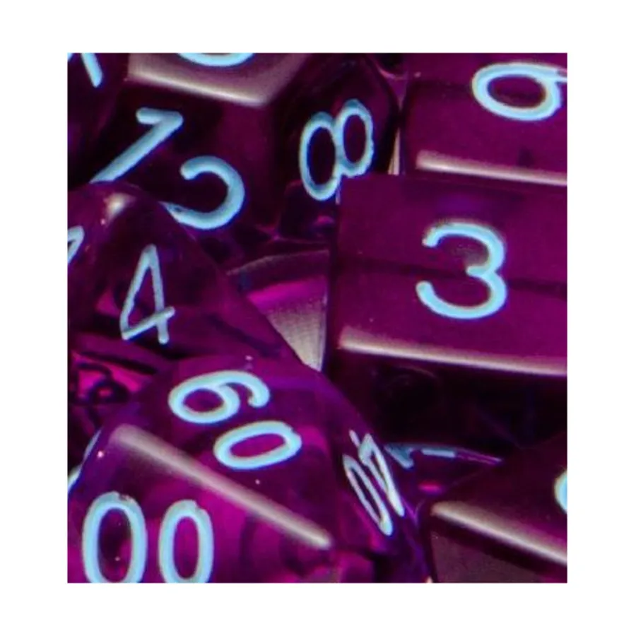 Многогранные игральные кости — полупрозрачный темно-фиолетовый со светло-голубым (7), Game Dice - Translucent (Role 4 Initiative)
Многогранные игральные кости — полупрозрачный темно-фиолетовый со светло-голубым (7), Game Dice - Translucent (Role 4 Initiative)