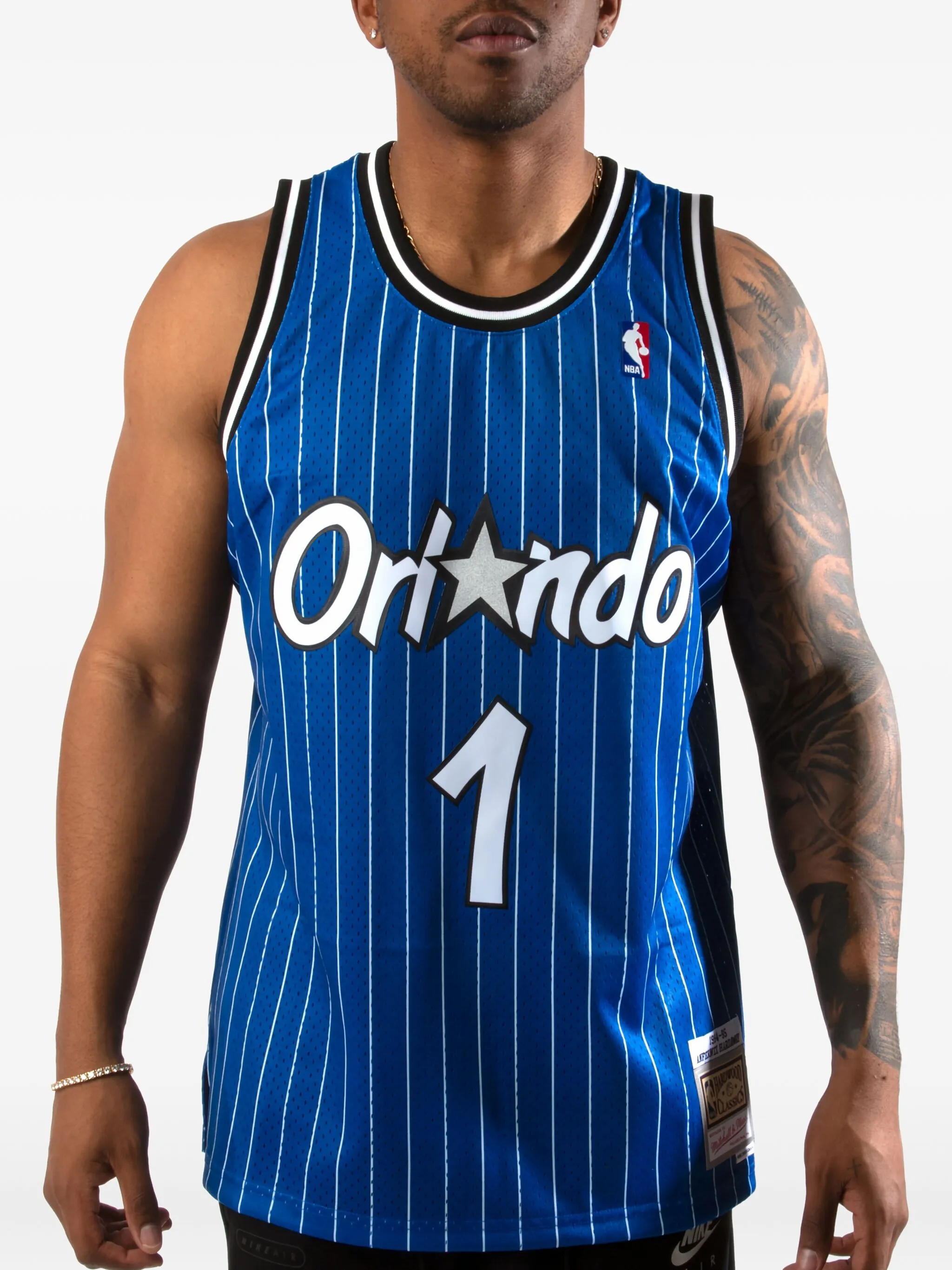 Топ из джерси в тонкую полоску Mitchell & Ness, синий
Топ из джерси в тонкую полоску Mitchell & Ness, синий