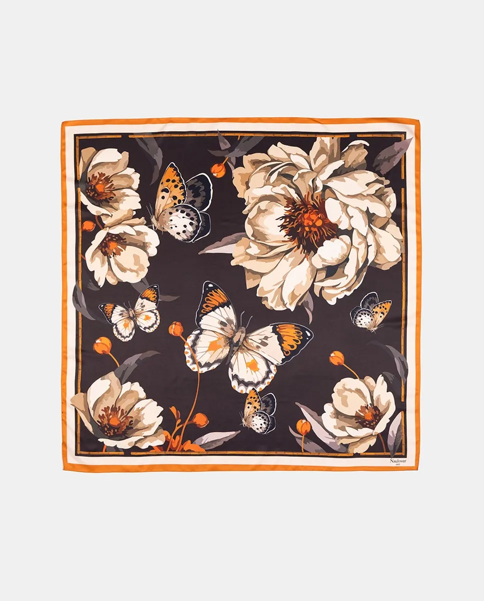 Женский платок с принтом роз и бабочек Naulover, коричневый
Женский платок с принтом роз и бабочек Naulover, коричневый